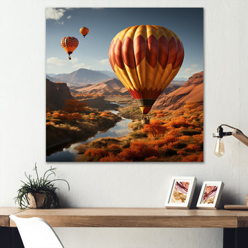 Expressionist Balloon Journey - Hot Air Balloon Canvas Wall Art